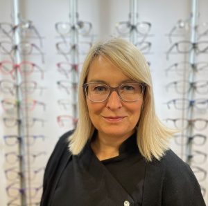Tiffany 2168 frames in crystal grey. Worn by Jacqui at Patrick and Menzies, Brightlingsea.