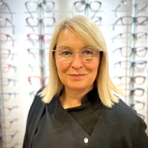 Wolf titanium 5023 frames. Worn by Jacqui at Patrick and Menzies, Brightlingsea.